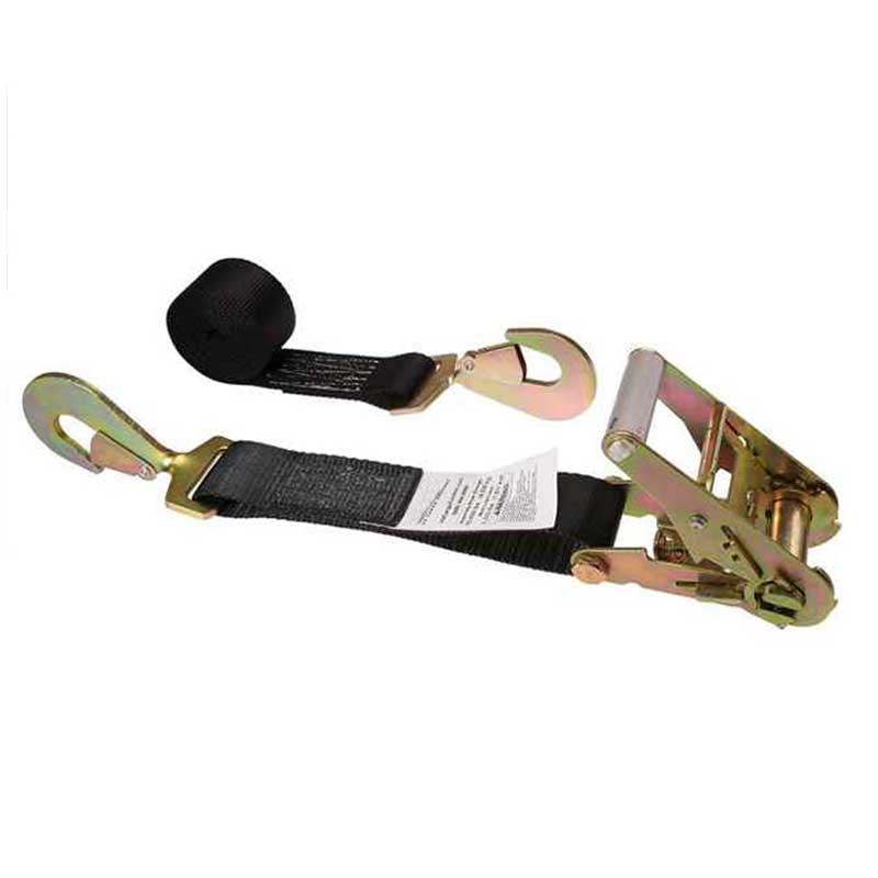 트위스트 스냅 후크가 있는 2 X 8' 검정색 자동차 타이다운 래칫 스트랩