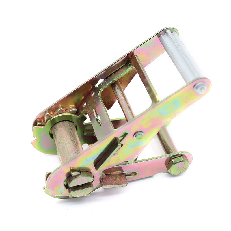 짧은 스트레이트 알루미늄 핸들이 있는 2인치 래칫 버클